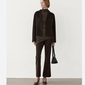 Massimo Dutti Womens Short Jacket Blazer S Small Brown Wool blend 6444/764 NWT